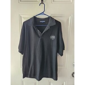 Port Authority Polo Shirt Mens Medium Black Ole Smoky Moonshine Short‎ Sleeve